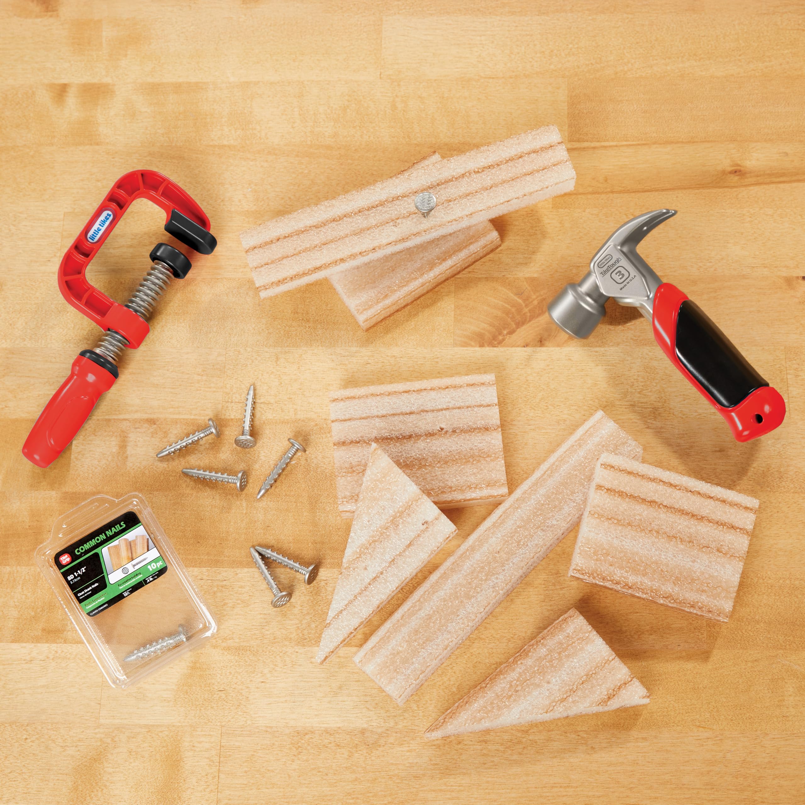 Little Tikes Creative Construction Hammer & Nail Set - Include 5 Accessori, Set di Costruzioni per Gioco di Finzione, per Bambini. età 3+
