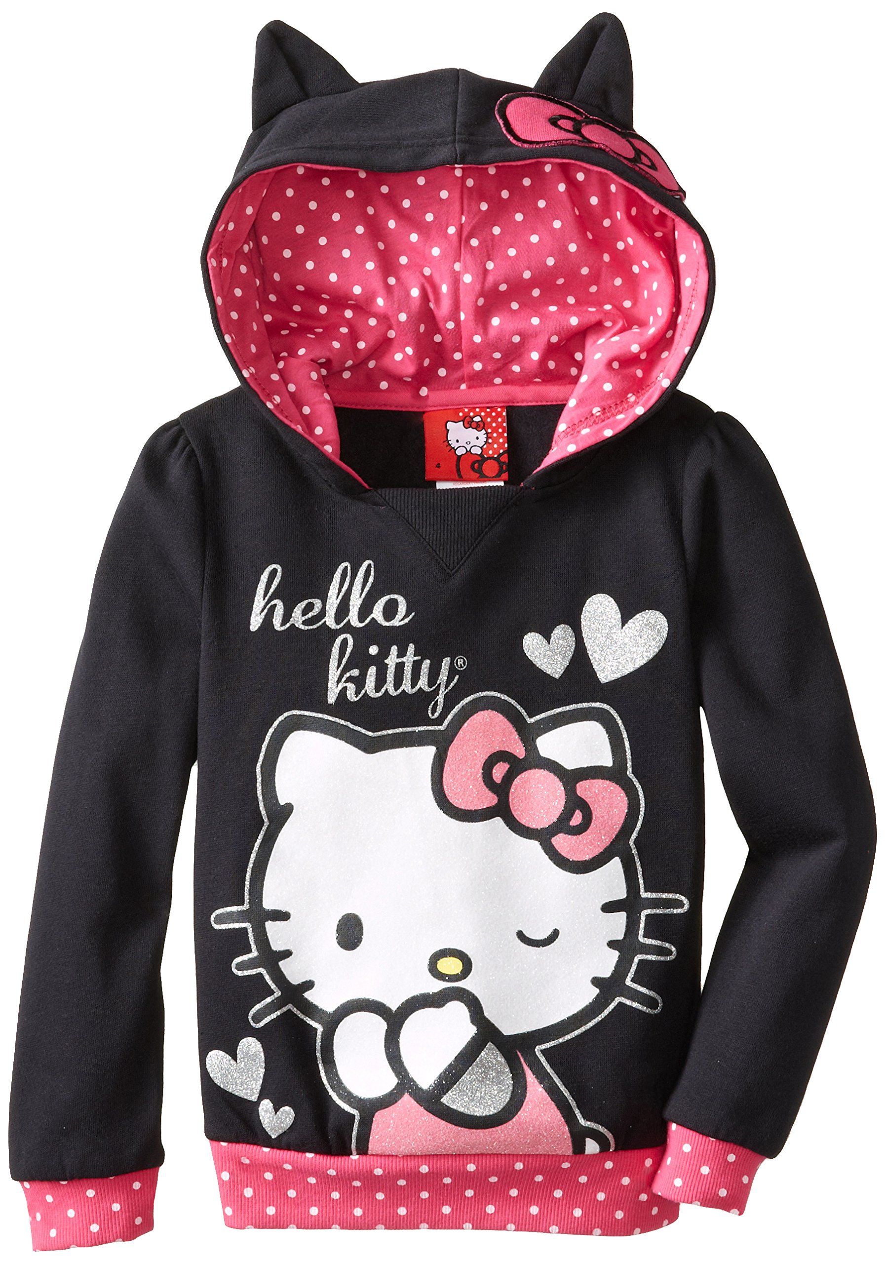 Hello Kitty Girls' Cat Ear Pullover Hooded Sweatshirt