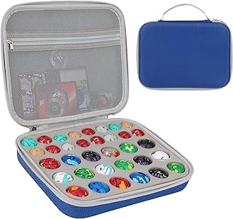 Toy Storage Box Compatible with Bakugan Battle Planet,BakuCores,Armored Alliance,Geogan Rising,Sponge is Pre-Slotted in Two Sizes,Compatible with Different Bakugan Toys(CASE ONLY) (Blue)
