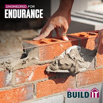 The Glowhouse Easy Mix Mortar Just Add Water Ready Mixed For Brick, Block, Rendering & Repointing Masonary Repairs Waterproof Bag 20kg
