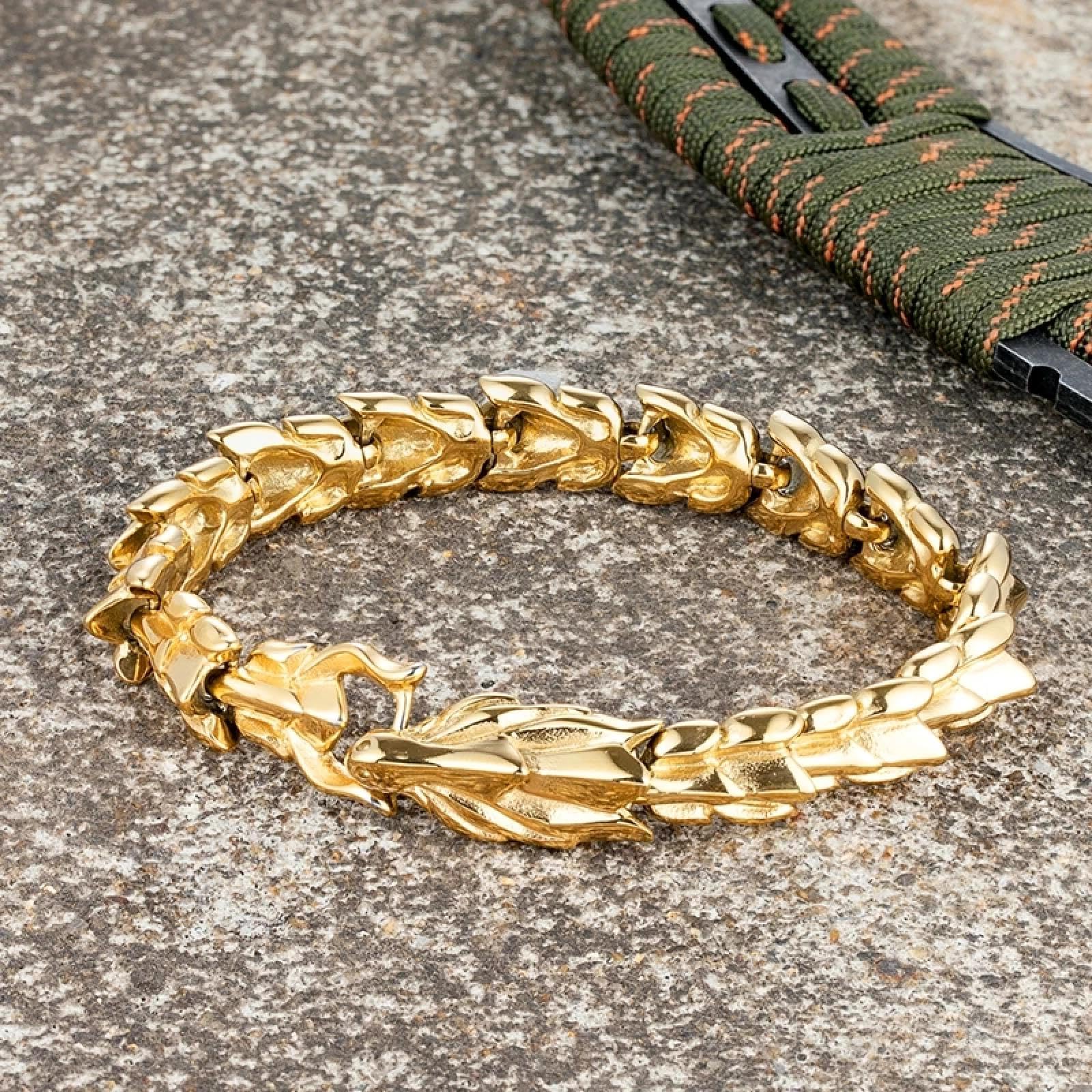 Bueno Pulseras, Pulseras, Joyas, Joyas De Cuero para Hombres Y Mujeres Pulsera De Cadena De Dragón para Hombre Pulsera Street Gothic Hip Hop Biker Pulsera De Cadena De Mano