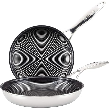 Circulon Nonstick 10" and 8.5" Stainless Steel Frying Pan Set