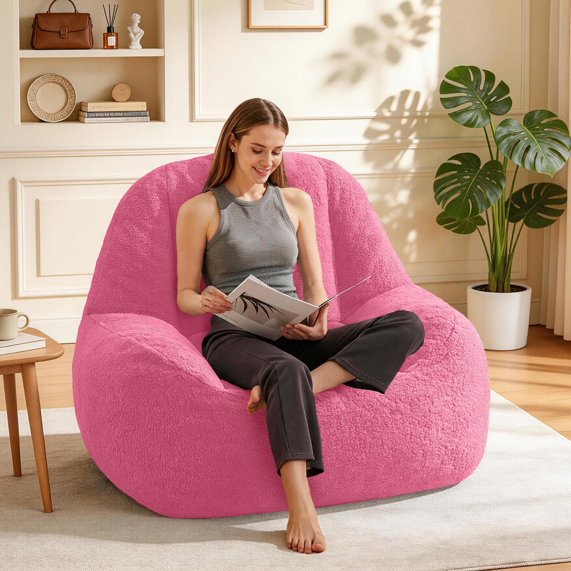 海外輸入、激レア】CASALIS Slumber Pouf ピンク Amazon.com: Homguava Bean Bag Chairs for Adults,Giant Beanbag