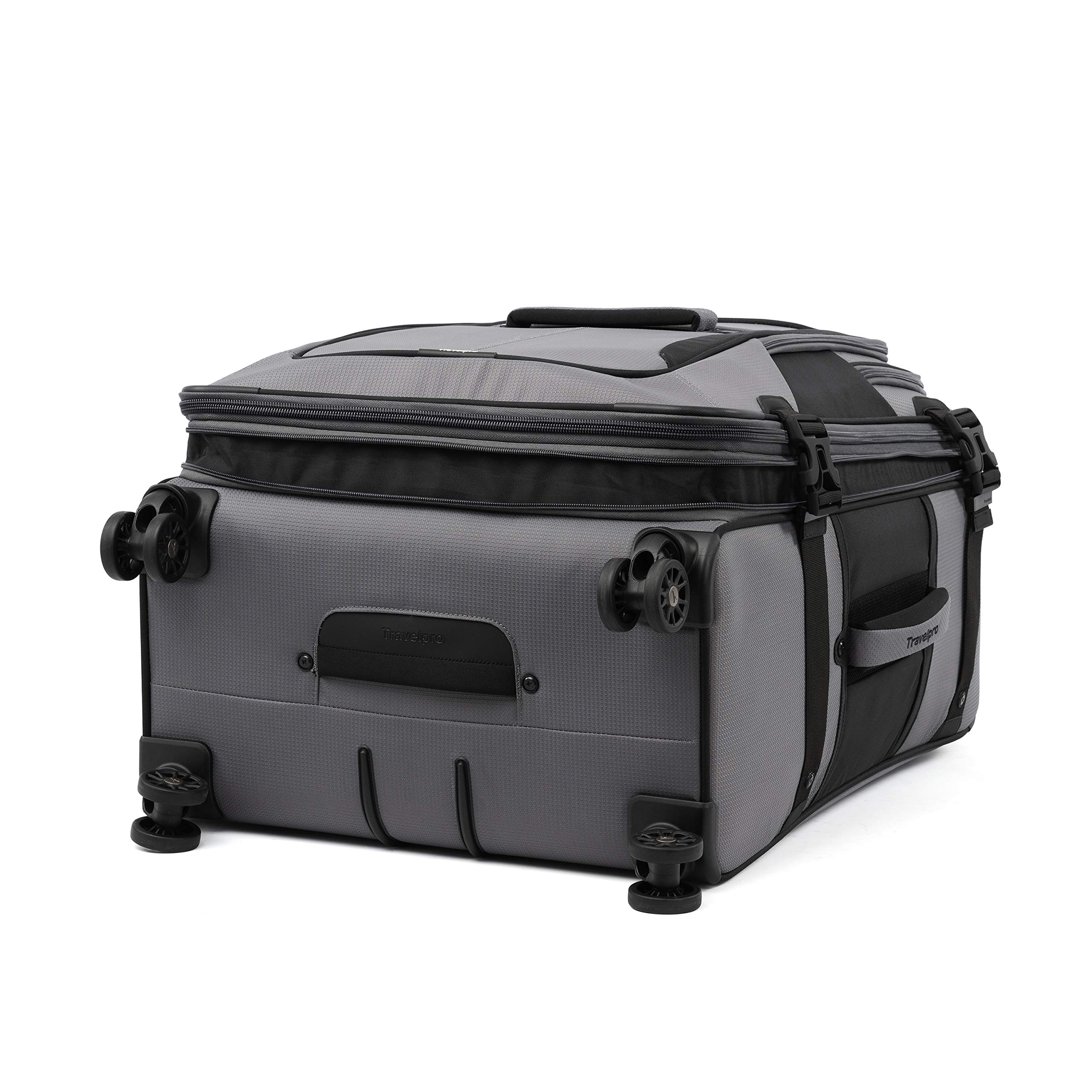 Travelpro Bold Valise à Bagages Extensible 66 cm, légère, Robuste, Gris/Noir, Checked-Medium 26-inch, Bold – Bagage Extensible Souple avec roulettes pivotantes