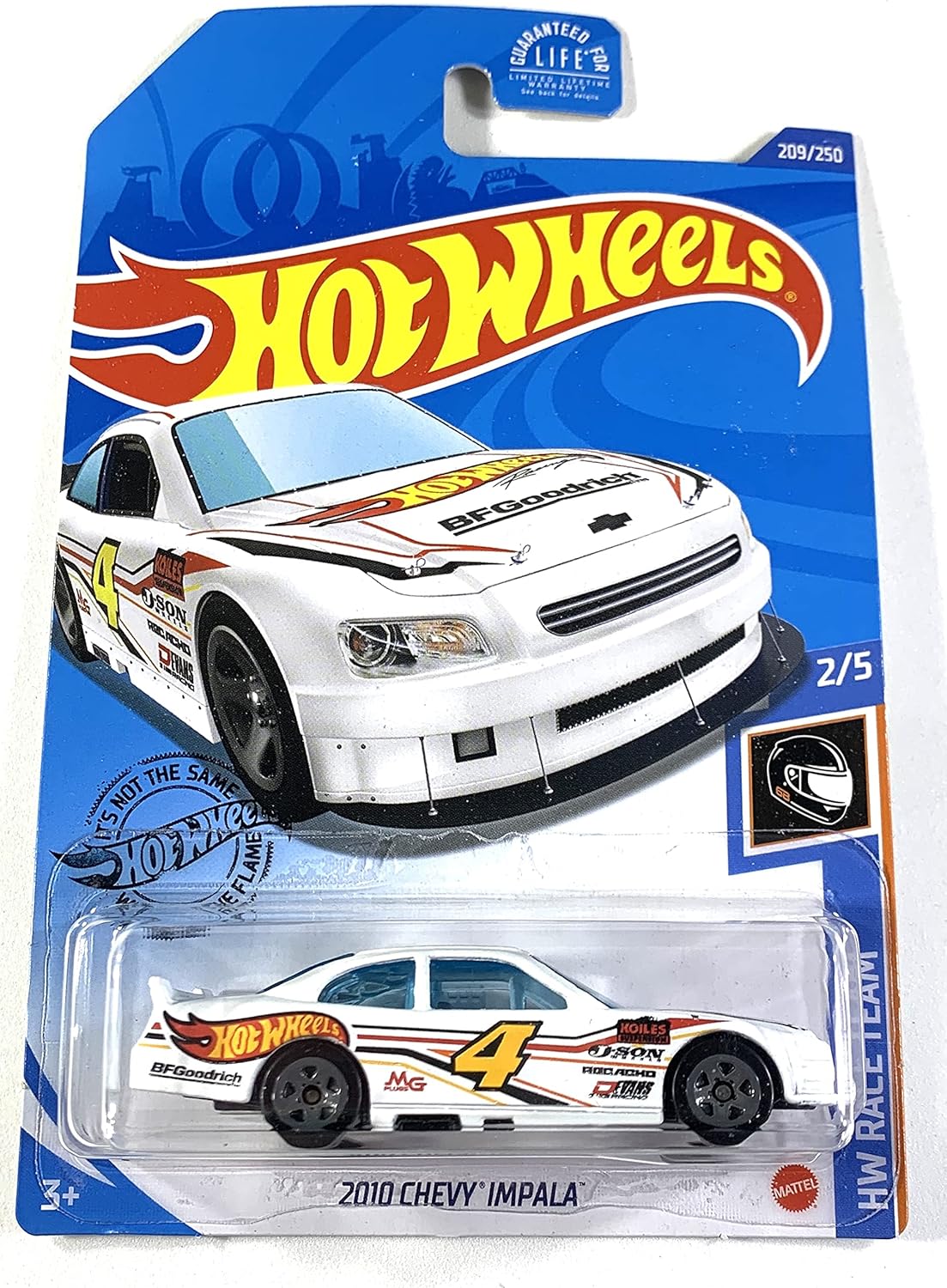 Hot Wheels, 2010 Chevy Impala White, HW Race Team 2/5, 209/250