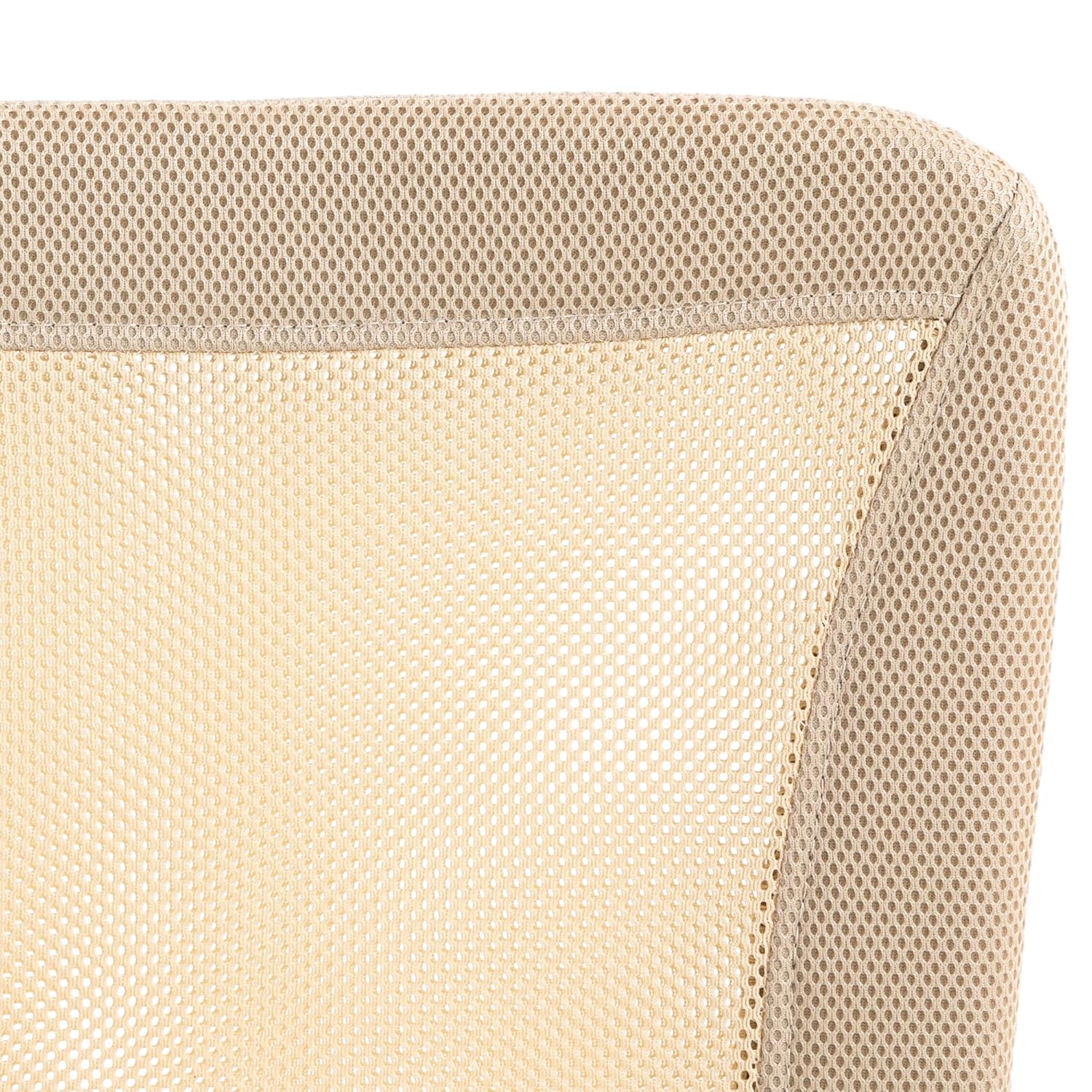 Vinsetto Office Chair, Armless Desk Chair, Adjustable Computer Swivel Chair with Rolling Wheels and Mesh Back for Home Work Study, Beige - Image 6