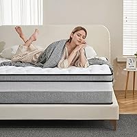 Breezleep 12 Inch Cooling Hybrid Queen Mattress in a Box - Medium Firm Gel Memory Foam, Pocket Coils, Motion Isolation, Pressure Relief