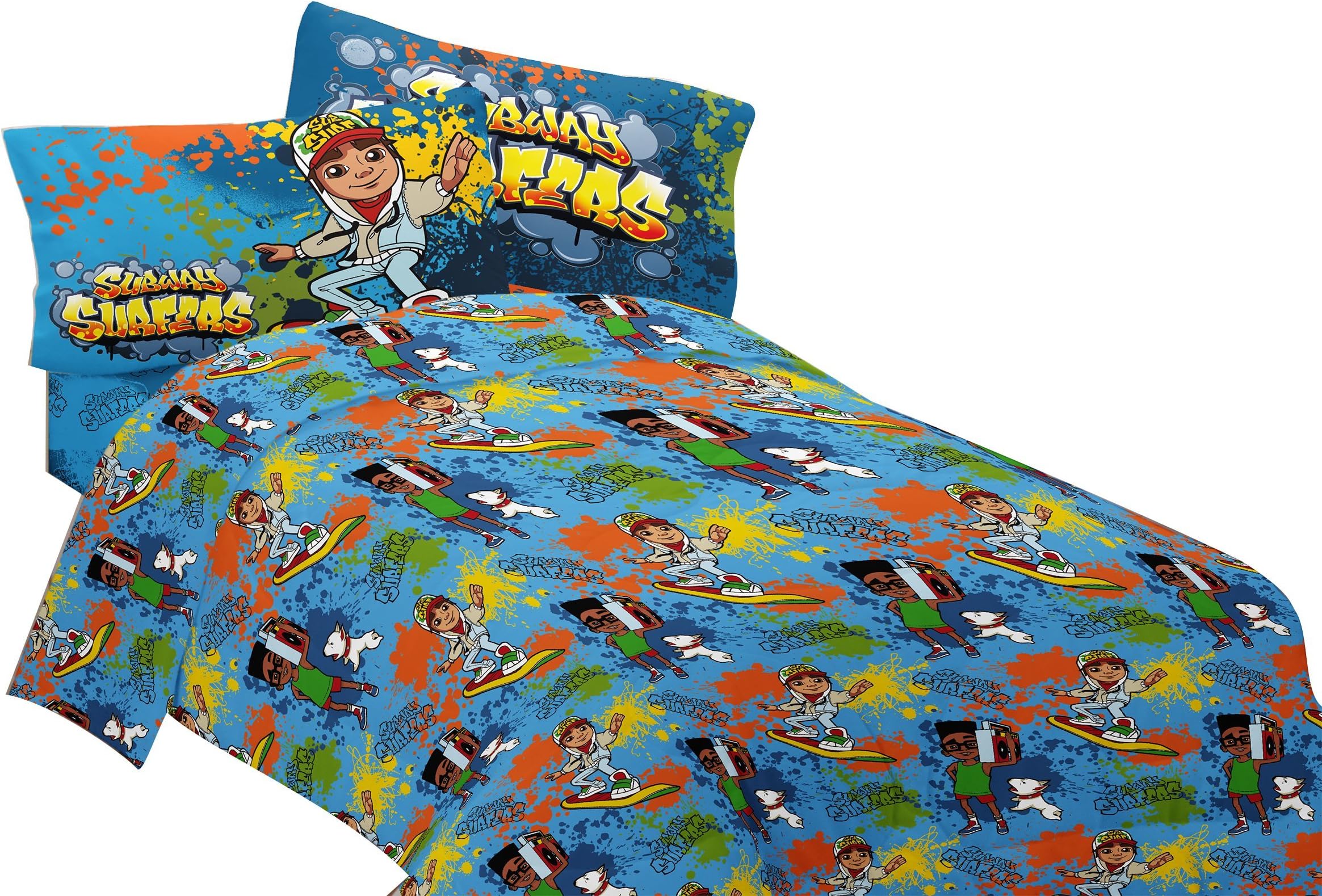 Subway Surfer Riding Away Sheet Set, Twin
