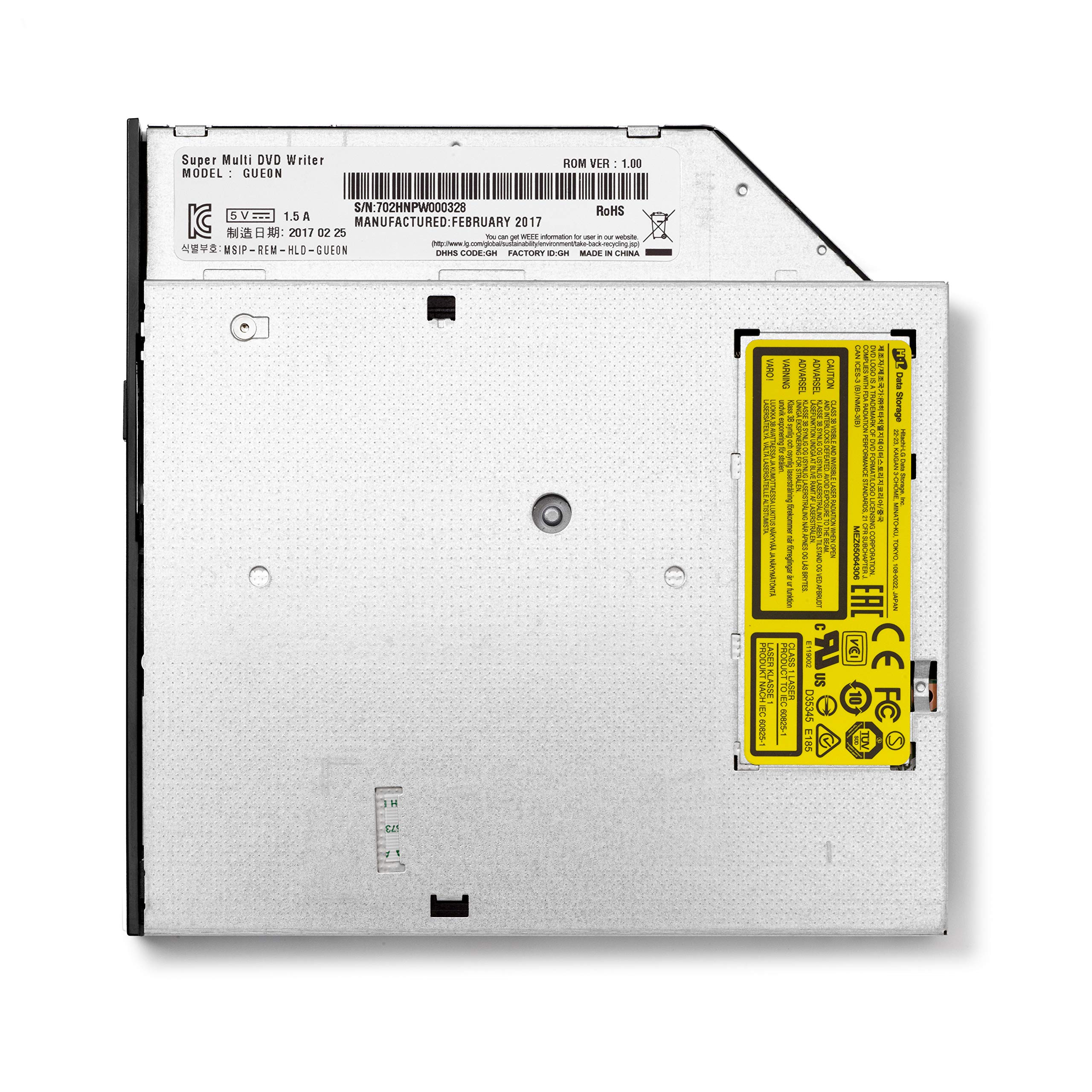 HITACHI-LG Data Storage HLDS GUE0N - Grabadora de DVD (Interna Fina, SATA, Color Negro)