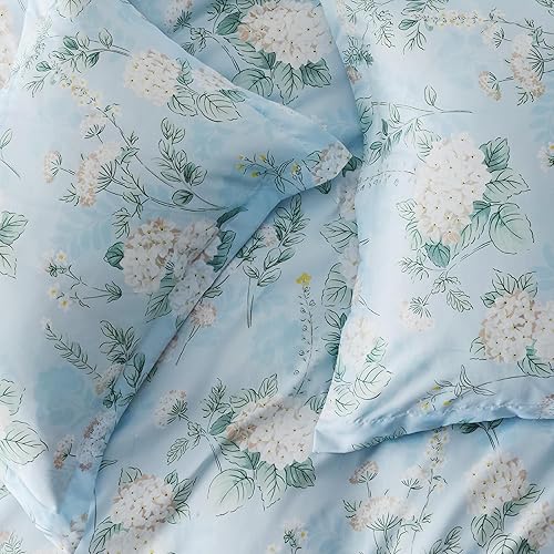Vista 93 de Bedsure - Funda de edredón tamaño Queen, reversible con cierre de cremallera, juego de ropa de cama blanco, 3 piezas con 8 lazos en las esquinas y 2
