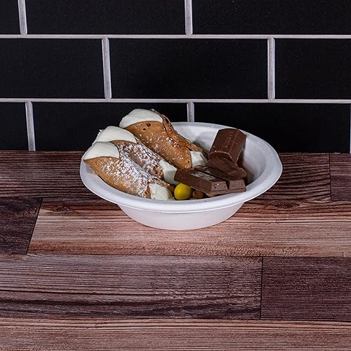 Miniatura 3 de Cuencos de papel de 12 onzas, paquete de 100 unidades, 100 % compostables, resistentes y ecológicos, cuencos desechables biodegrables para cereales