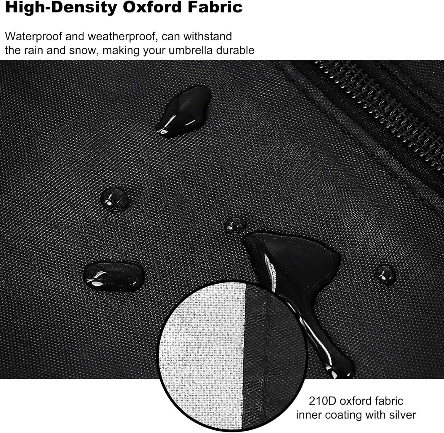 Patio Umbrella Cover, Waterproof Umbrella Covers for 7ft to 9ft Outdoor Umbrellas Market Parasol Covers with Push Rod, Black - Image 6