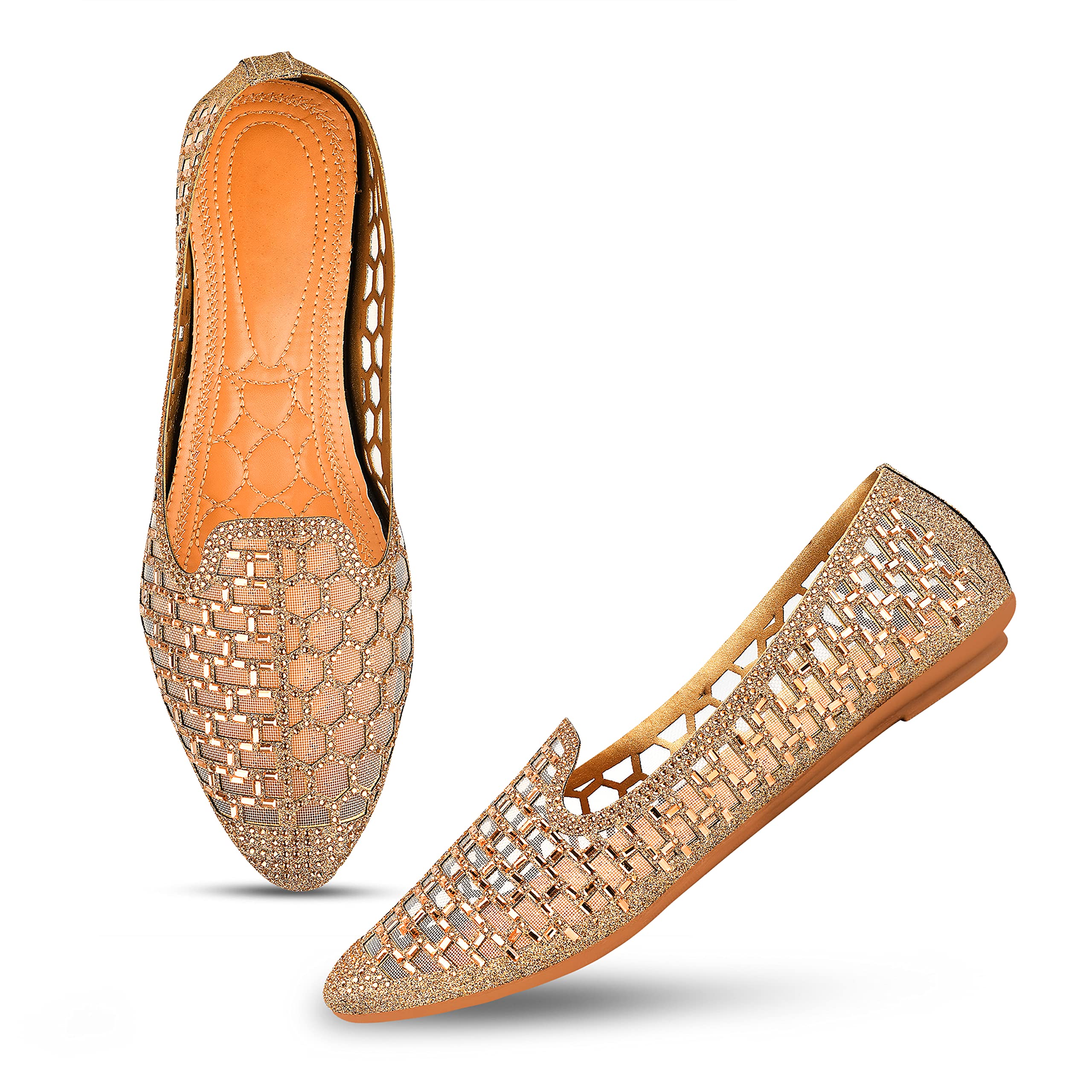 JM LOOKS Womens Casual Soft Copper Bellies Casual Bellies Comfortable Flats for Women and Girls (B0BRVFZDFP) Amazon Price History, Amazon Price Tracker