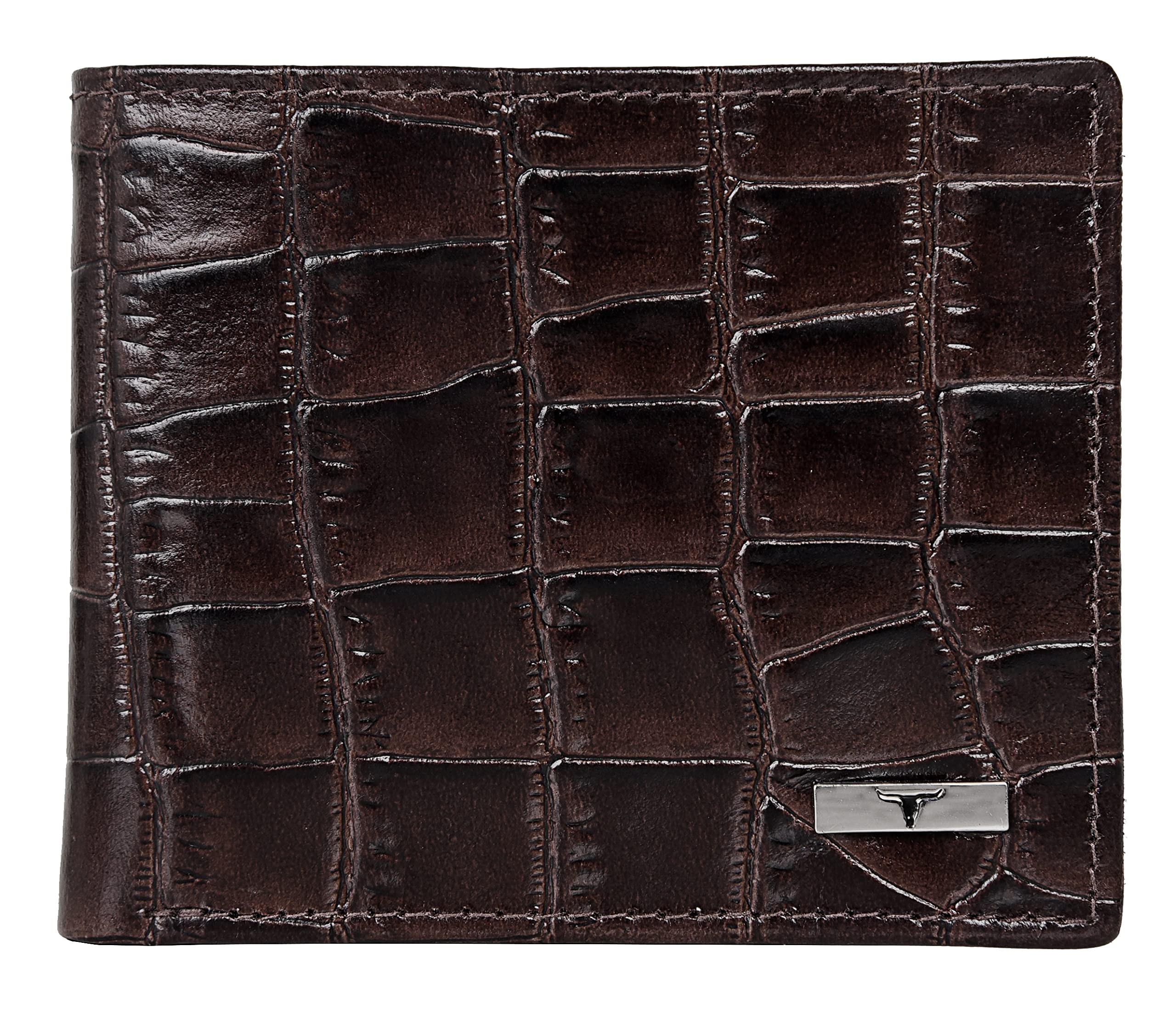 URBAN FOREST Stan Printed Brown Leather Wallet for Men