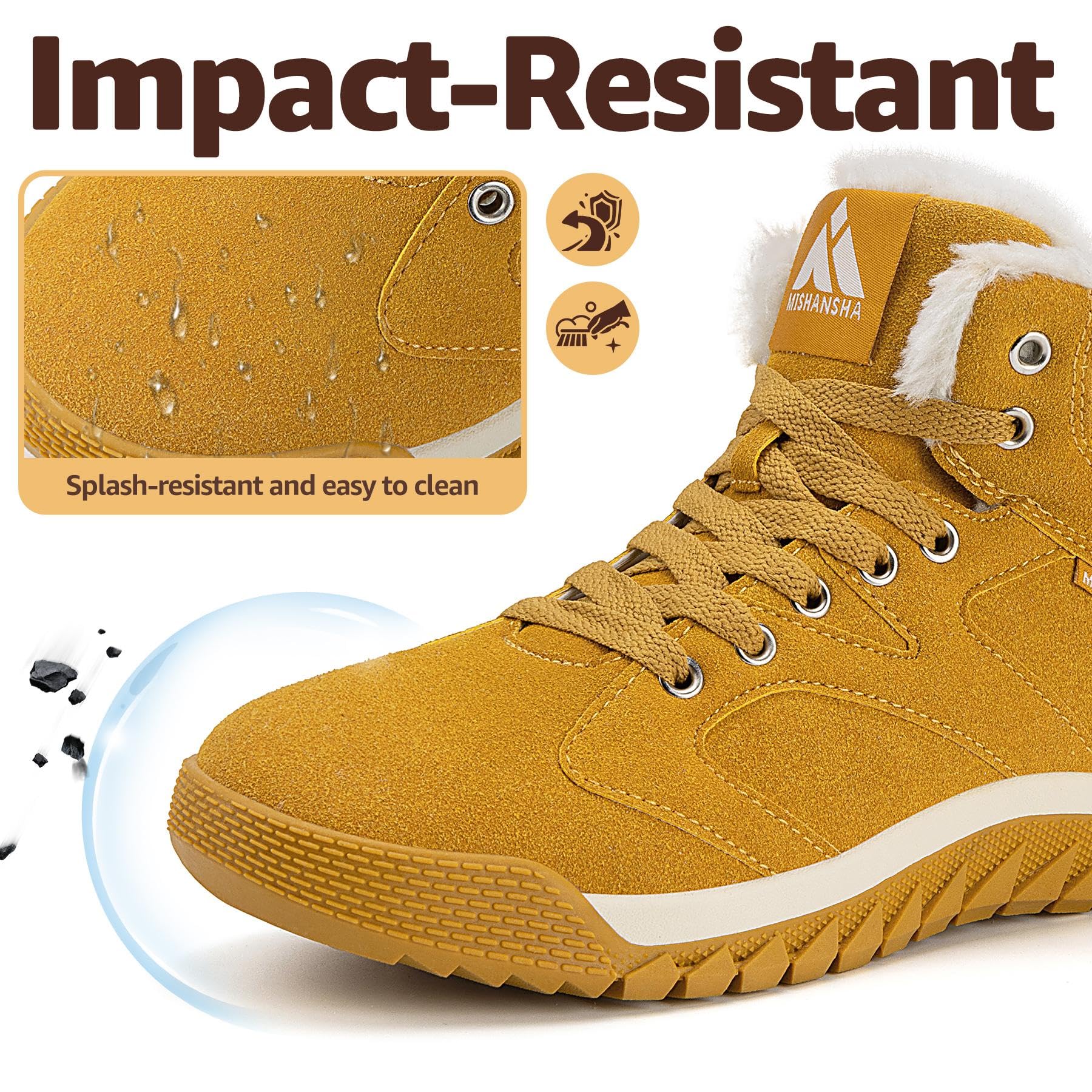 Mishansha Stivali da Invernali per Uomo Donna Caldi Antiscivolo Scarpe da Neve Taglia 36-48 EU