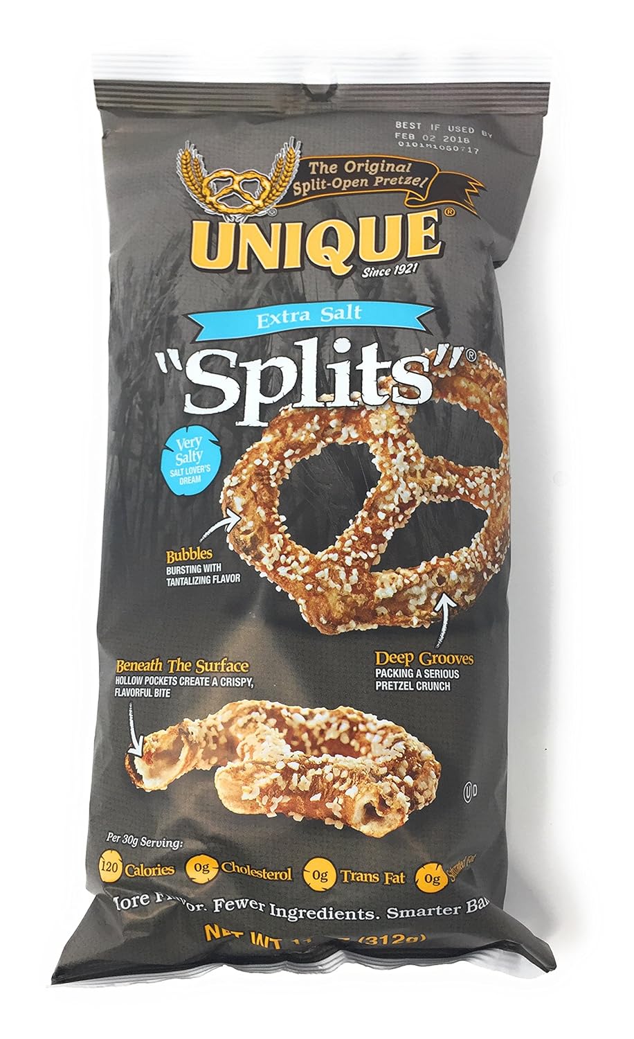 Unique Pretzels Extra Salt Pretzel Splits, 11 Oz. Bag (Set