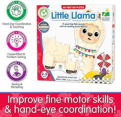 Miniatura 5 de The Learning Journey My First Big Floor Puzzle - Little Llama - Rompecabezas y actividades para niños de 2 a 5 años (12 piezas grandes)
