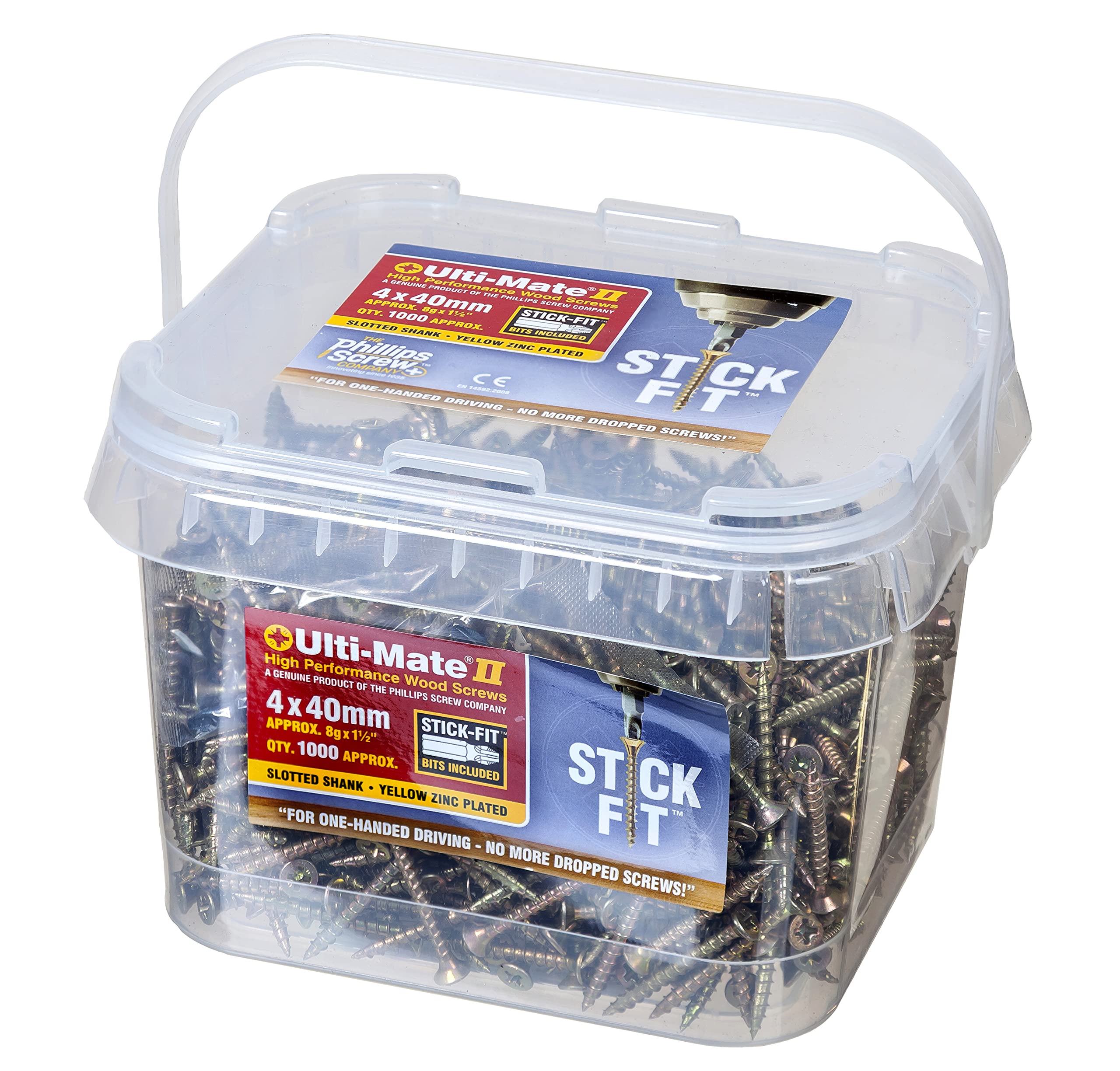Ulti-Mate II Stick-Fit Wood Screws Trade Tub 4.0 x 40mm Qty. 1000