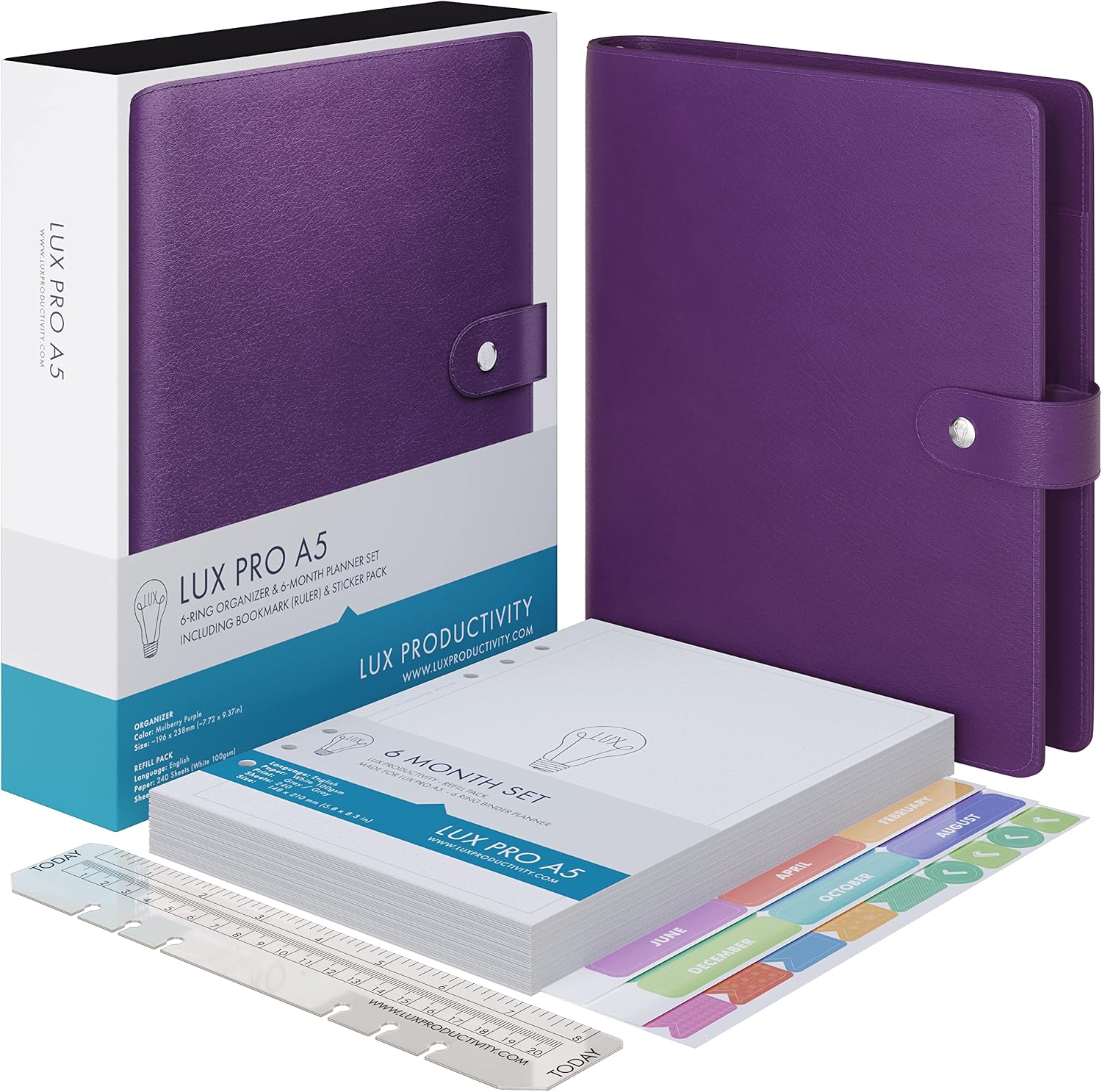 LUX PRO A5, Daily Planner & appointment diary, Gratitude journal, wellness journal & UNDATED weekly planners and organisers - Image 3