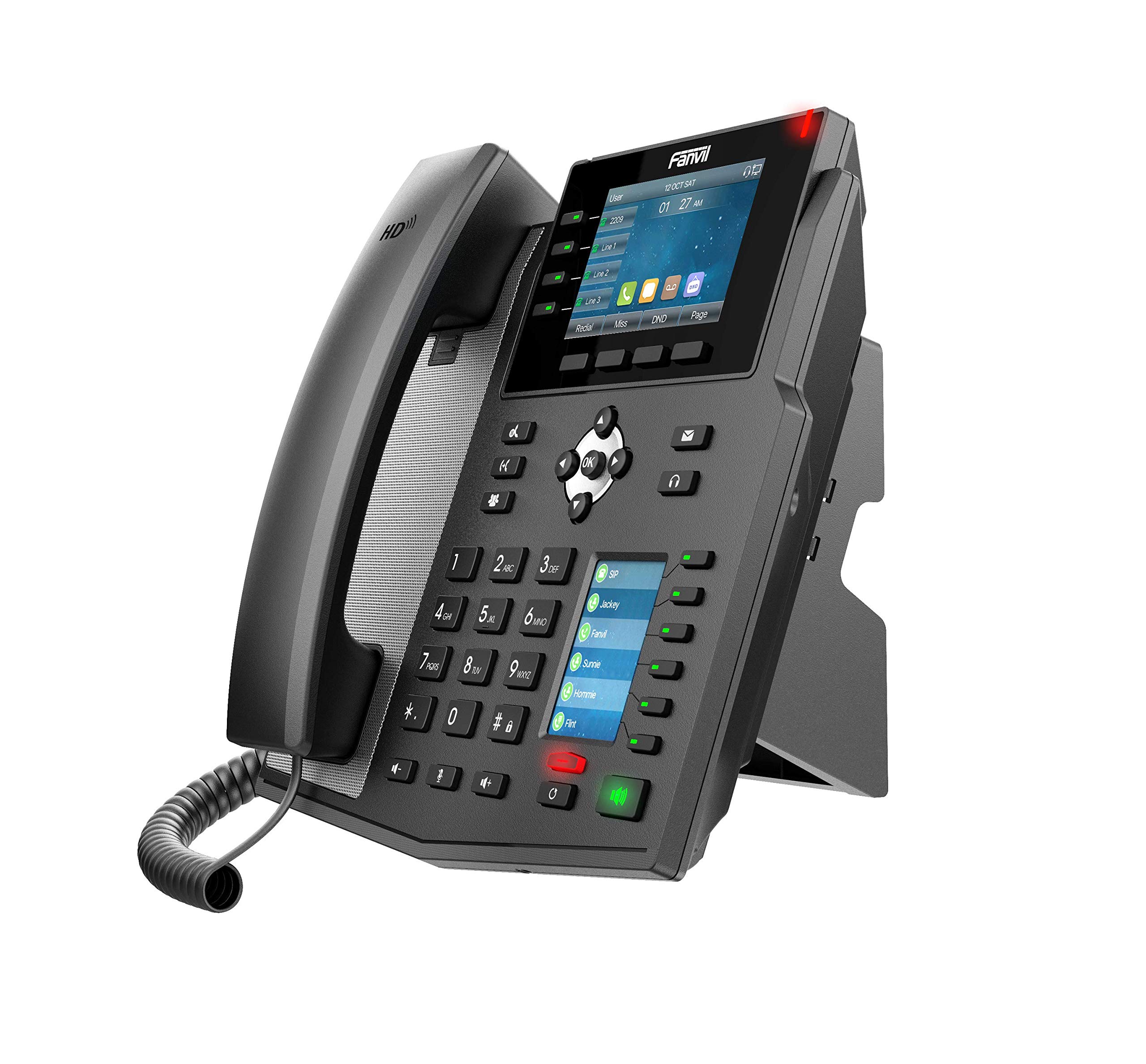 Fanvil X5U High-End VoIP Phone, 3.5-Inch Color Display, 2.4-Inch Side Color Display for DSS Keys. 16 SIP Lines, Dual-Port Gigabit Ethernet, Power Adapter Not Included — Amazon image 5