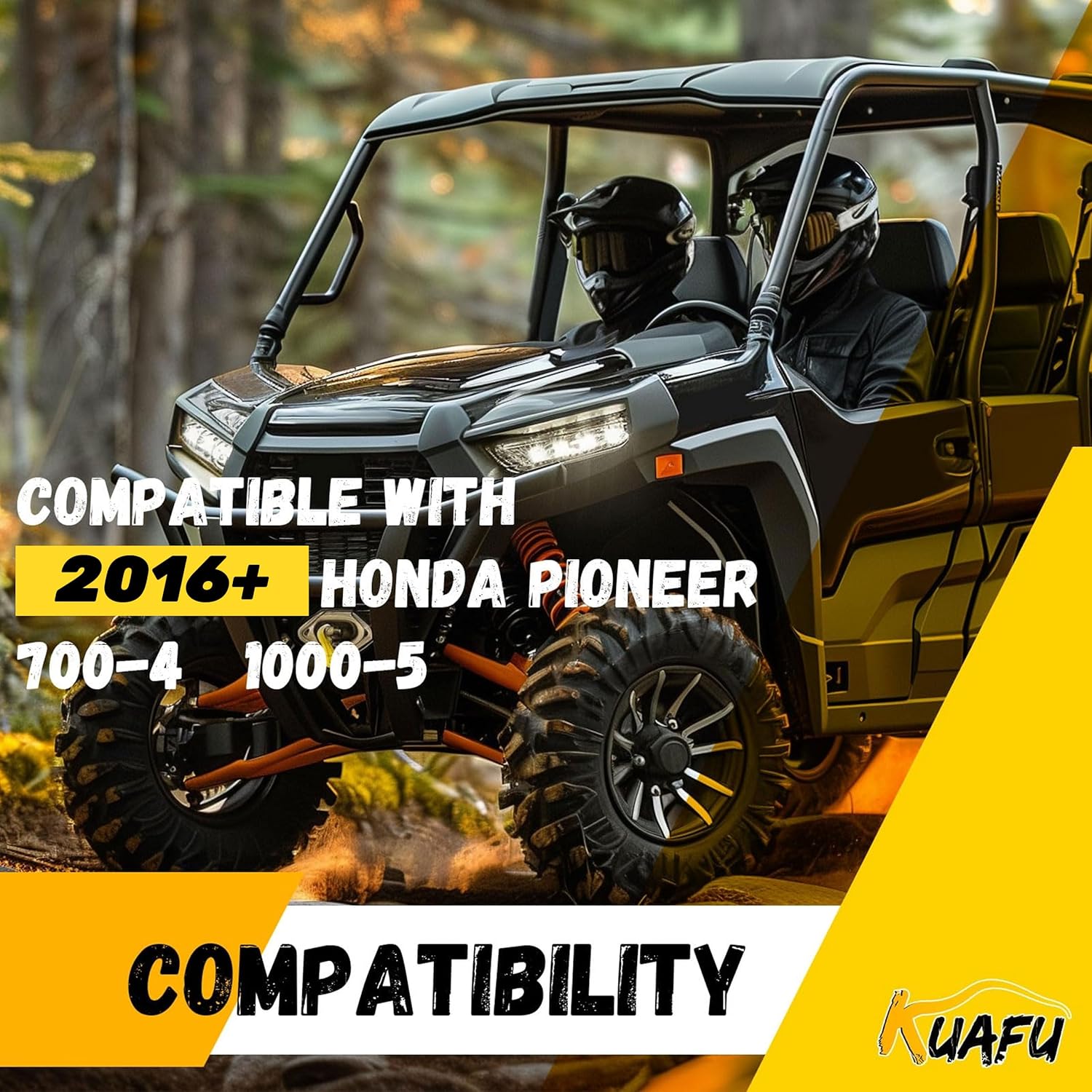 KUAFU UTV Tailgate Bed Extender Compatible with Honda Pioneer 700-4 2016+/ 1000-5 2016+ Cargo Tailgate Gate Accessories Cargo Tailgate Extender Black