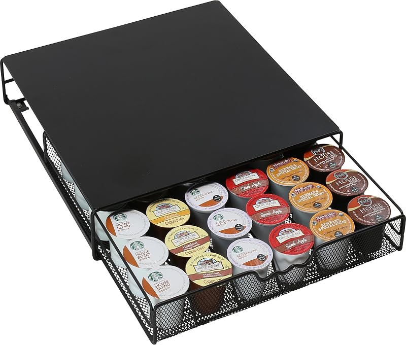 Deco Brothers K-Cup Holder Drawer for 36 Coffee Pods Storage, Black
