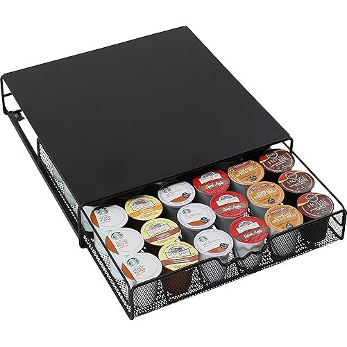 DecoBrothers K-Cup Holder Drawer for 36 Coffee Pods Storage, Black
