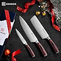 Vista 8 de KEEMAKE Kitchen Knife Sets, 3 Pieces Professional Chef Knife Set with High Carbon Stainless Steel, Ultra Sharp Blade Kitchen Knives Sets with