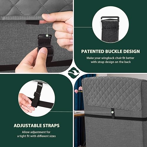 Vista 209 de Chun YI. - Funda reversible para sofá, funda para sillón, fácil de instalar, lavable, cubiertas para sala de estar. Negro