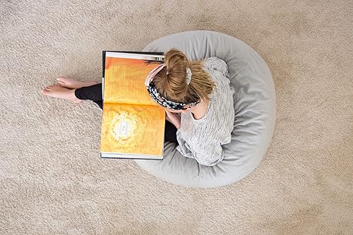 Miniatura 2 de Pillowtex Puf de espuma viscoelástica de calidad para niños, bolsas de 3 pies con funda extraíble lavable Chocolate,Fresno,Rosa (Dusty