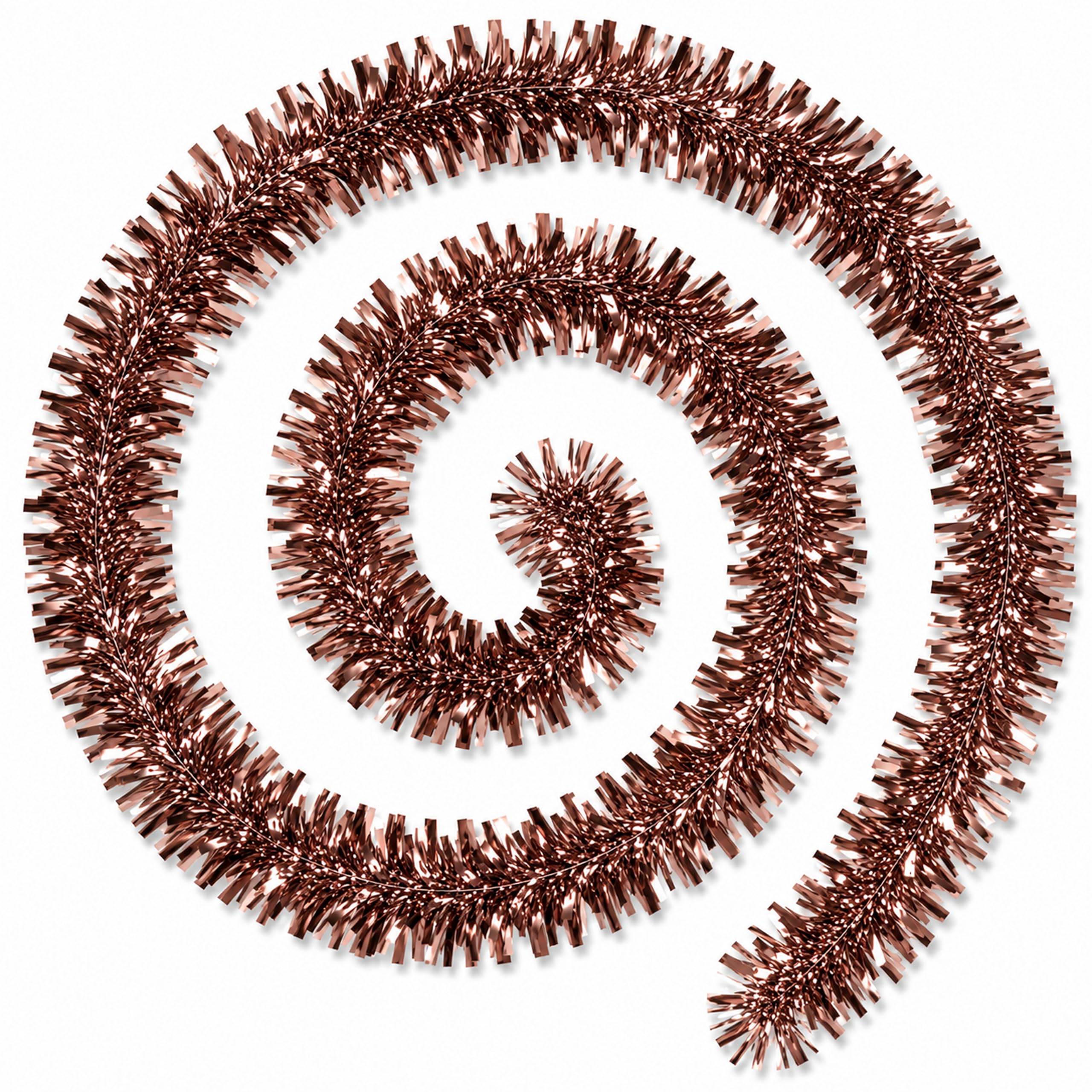 2 Pcs Chunky Christmas Tinsel Garland 2m Brown Xmas Decoration