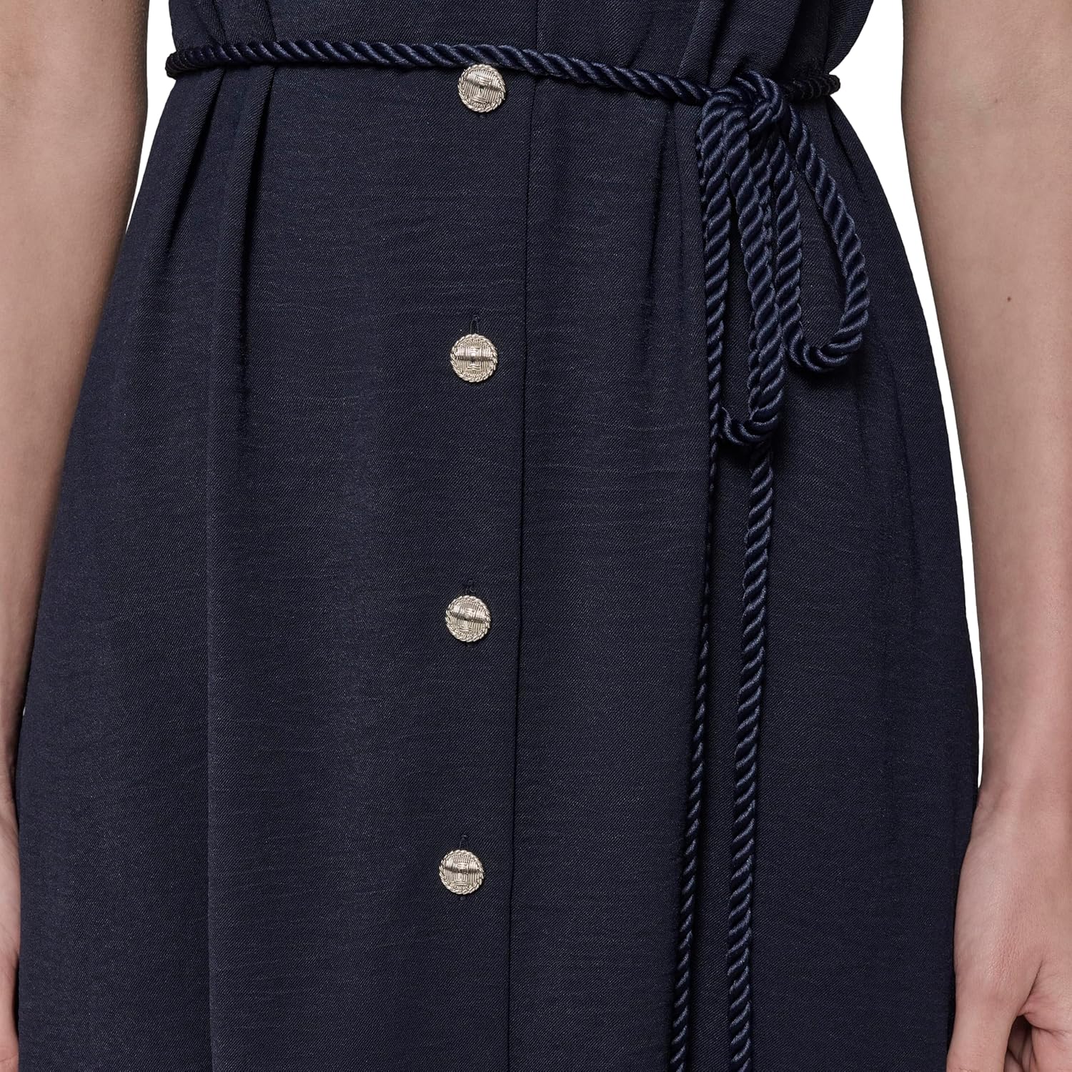 Karl Lagerfeld Womens Collared Contrasting Colors Sleeveless Midi Dress - Image 6