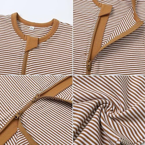 Miniatura 2 de BeiVSlley Paquete de 2 mamelucos de verano de manga corta para bebé, de algodón, con cremallera frontal, ropa para bebés y niños pequeños