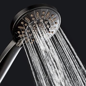 AquaDance High Pressure 6-Setting Hand Held Shower Head with Extra-Long 6 Foot Hose & Bracket Anti-Clog Nozzles - USA Standard Certified - Top U.S. Brand - OIL RUBBED BRONZE
