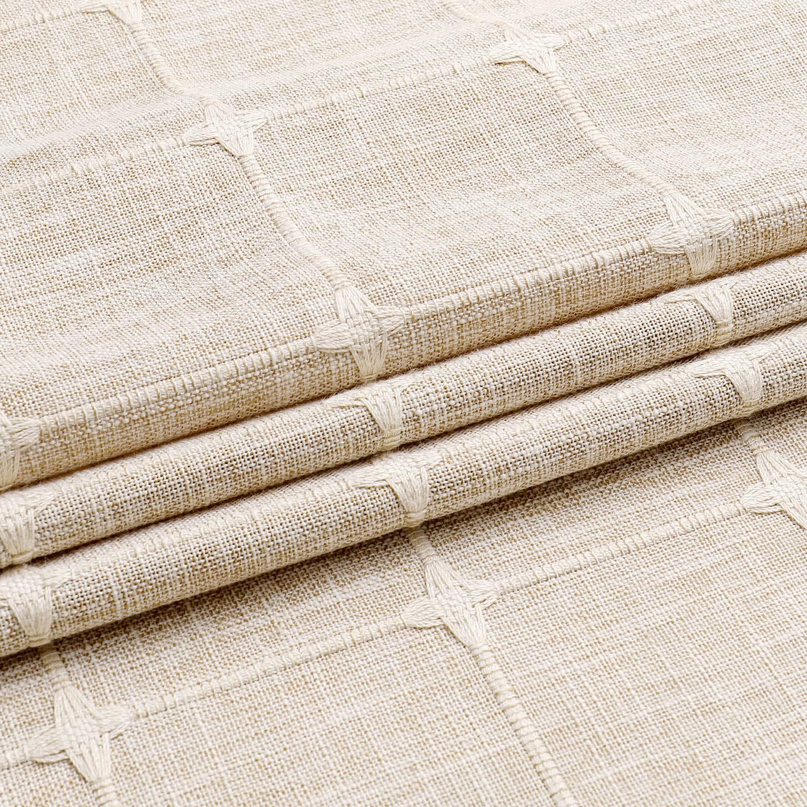 KIZAMI Rideau de Douche à Pompons 457 × 183 cm, Rideau de Douche de Style bohème, Rideau de Douche en Polyester, Rideau de Douche à Carreaux Jacquard imperméable pour la décoration de séparation