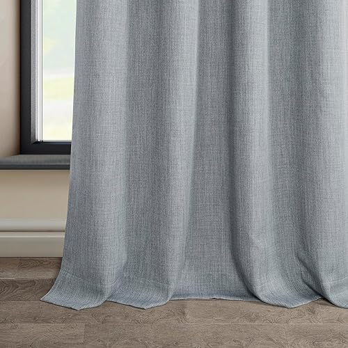 Miniatura 9 de HPD Half Price Drapes BOCH-LN1859-108-GR - Cortina de lino sintético con ojales para oscurecer ambientes (1 panel), 50 x 108pulgadas, color gris