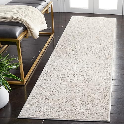 Miniatura 8 de SAFAVIEH Reflection Collection - Alfombra de área de 6 x 9 pies, color beige y crema, diseño tribal bohemio envejecido, no desprende pelusa y de