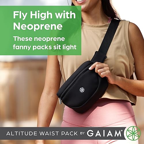 Miniatura 6 de Gaiam Riñonera Altitude - Bolsa de almacenamiento para mujeres y hombres - Cinturón ajustable con bolsa ligera para almacenar artículos esenciales