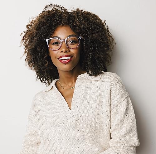 Miniatura 9 de Peepers by PeeperSpecs Oprah's Favorite - Gafas de lectura redondas con bloqueo de luz azul para mujer, color champán +3.00
