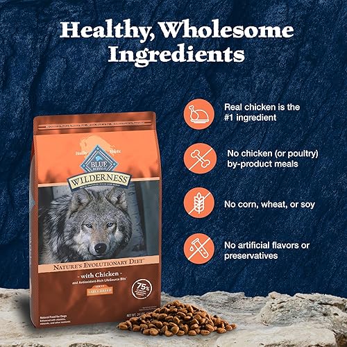 Miniatura 6 de Blue Buffalo Wilderness Alimento seco natural para perros adultos con alto contenido de proteínas y granos saludables bolsa de 28 libras