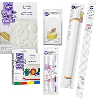 Wilton Fondant Tool Set, Intermediate, 15-Piece - White and Primary Colo...