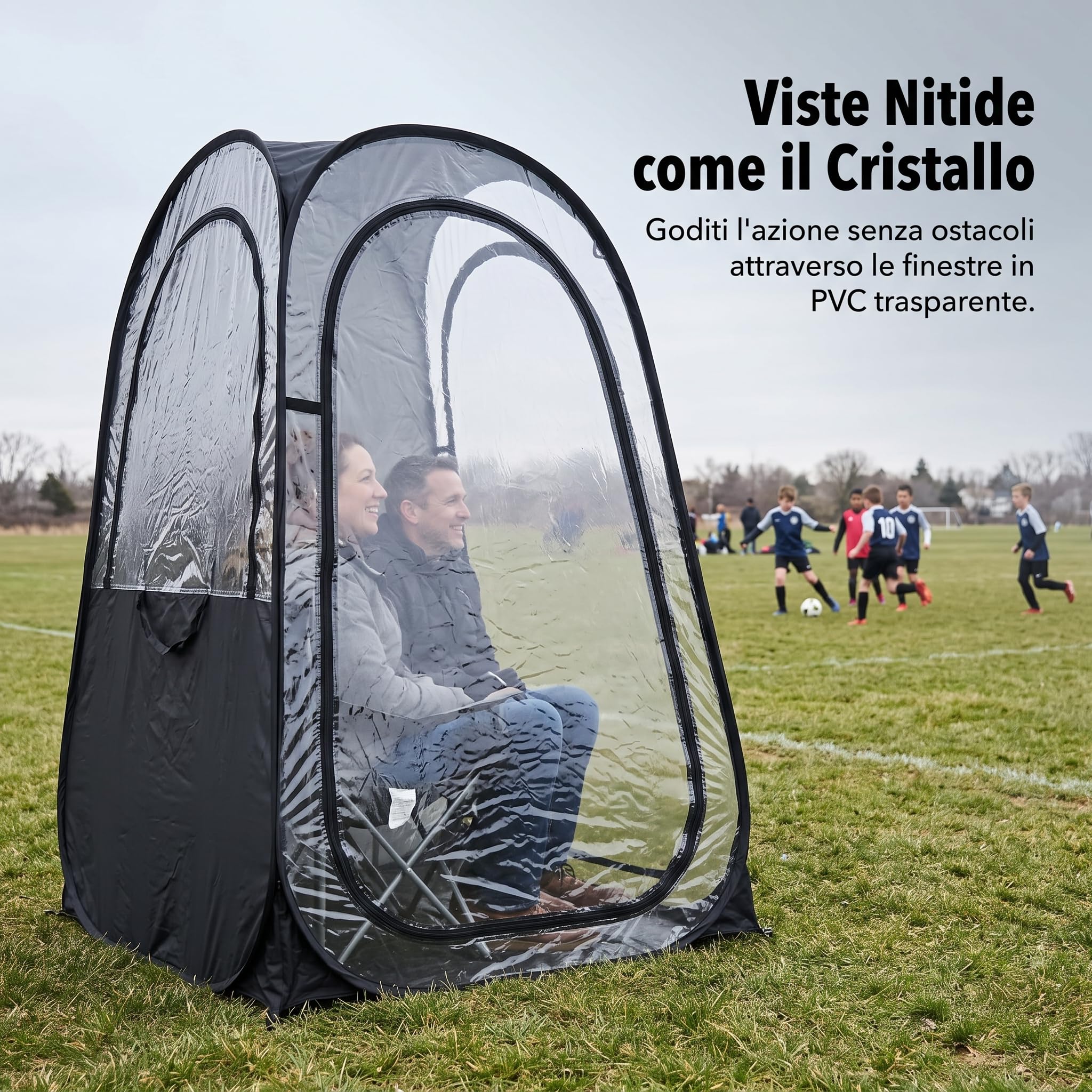 Homyl -up portatile trasparente per pesca e riparo sportivo 1-2 persone