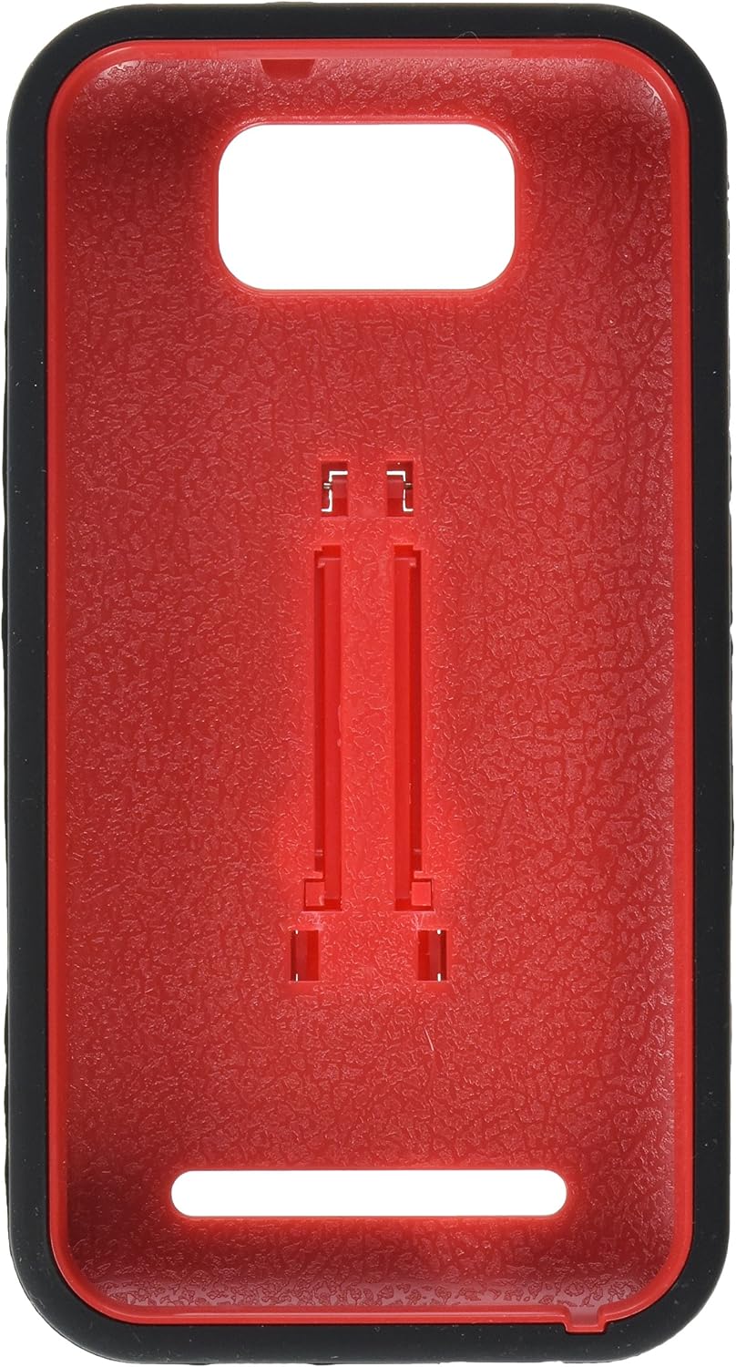 Aimo Wireless Progressive Guerilla Armor Case with Built-in Kickstand for BLU Studio 5.5 D610A - Retail Packaging - Black/Red