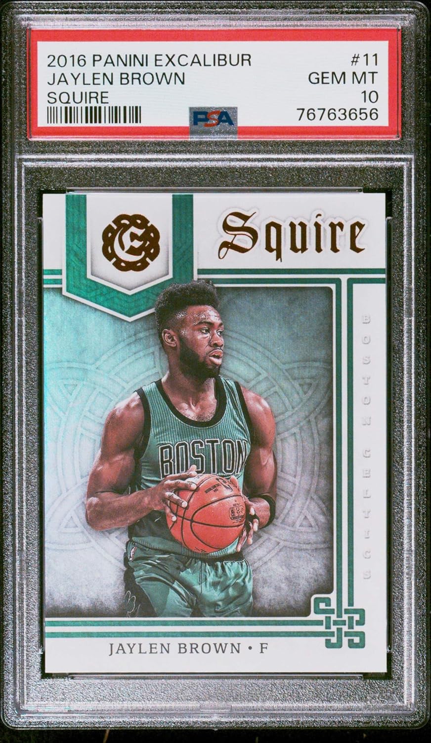 Graded 2016 Panini Excalibur Jaylen Brown #11 Squire Rookie RC Basketball Card PSA 10 Gem Mint