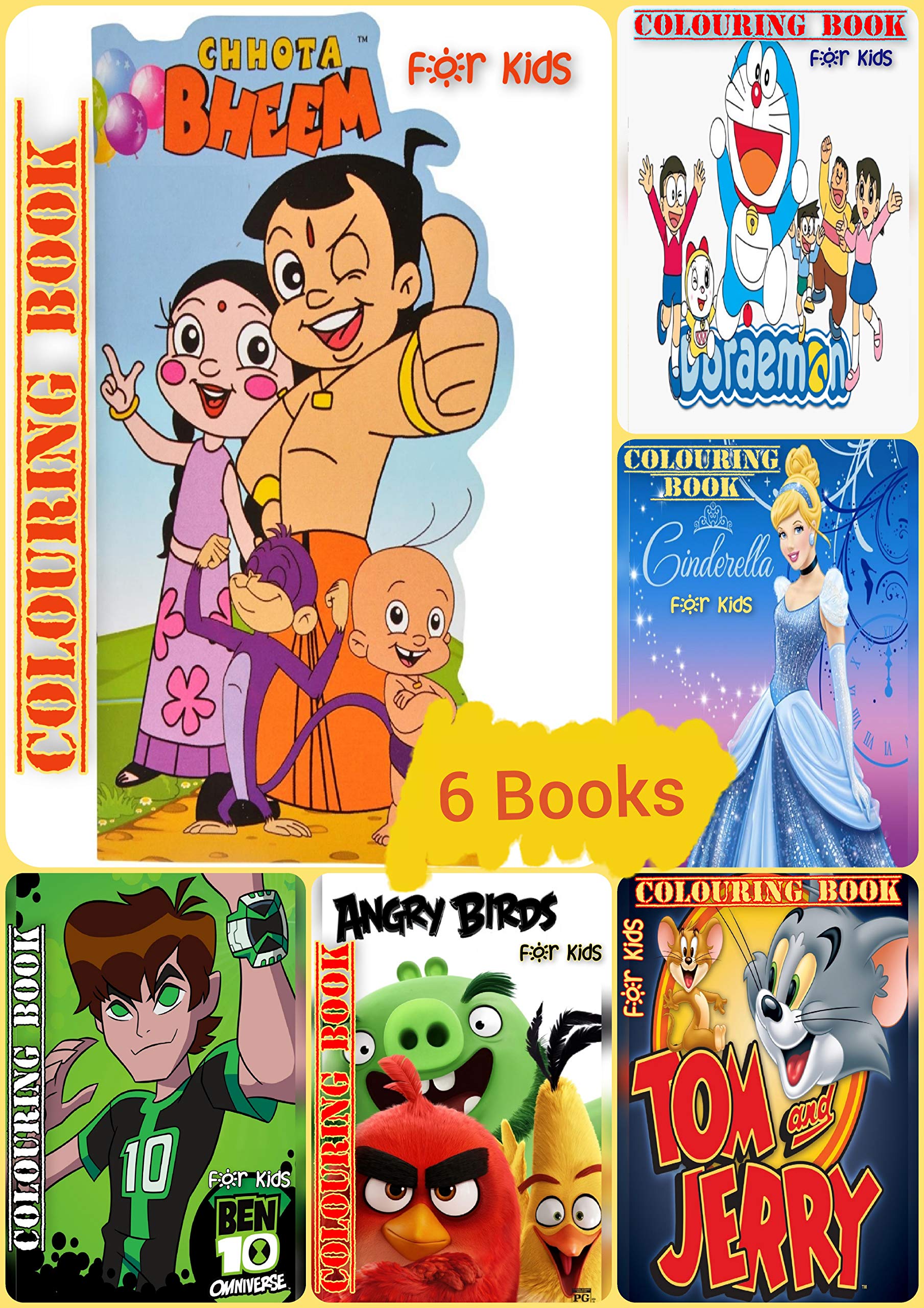 Colouring Book for Kids (Pack of 6 ) | Children Copy Colour the Cartoon characters | Doraemon, Motu Patlu, Dora, Books (B08TWMHCK8) Amazon Price History, Amazon Price Tracker