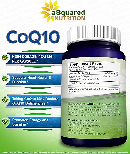 Miniatura 5 de CoQ10 400 mg de fuerza máxima 200 cápsulas  Polvo de coenzima vegana Q10 de alta absorción  Pastillas de suplemento de ubiquinona tabletas de