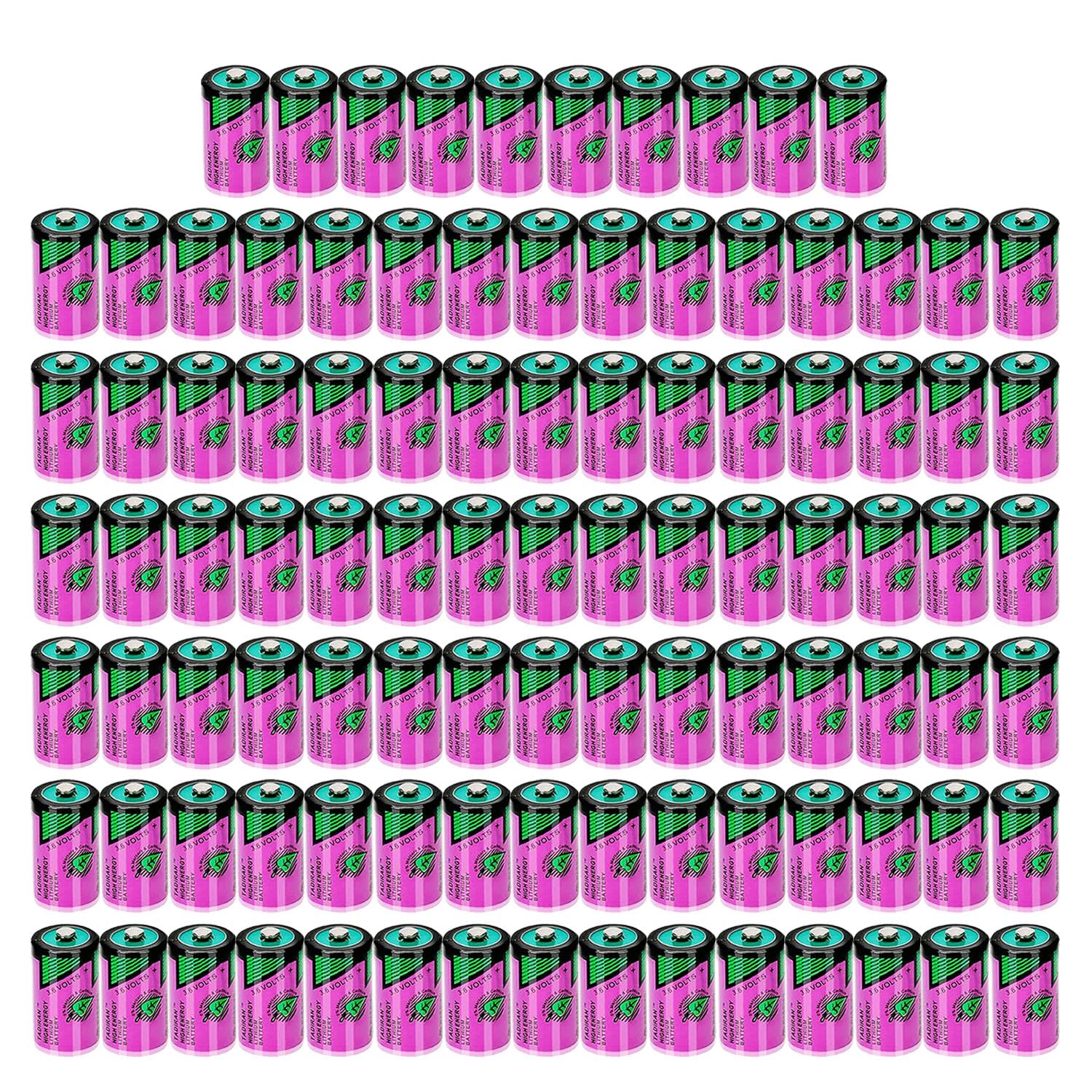100 Pack 3 6V TL-5902 1 2AA ER14250 Lithium Battery for Tadiran TL-5902 S TL-2150 S SL-350 ER14250