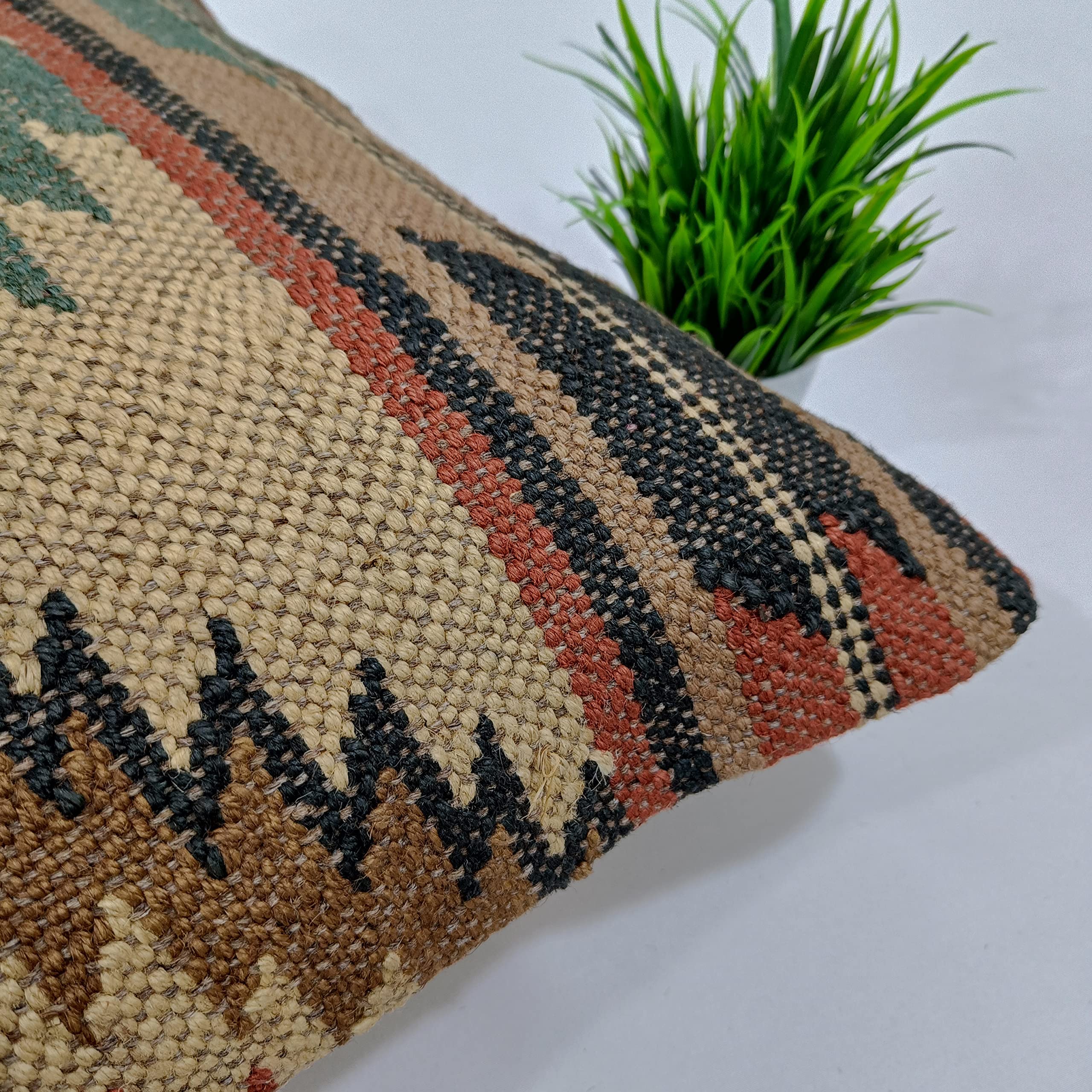 Amazon.co.jp: Trade Star インドのジュートクッションカバー、手織り