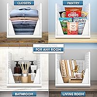 Vista 4 de Sorbus Cestas organizadoras apilables para estantes, organizador de armario de plástico para ropa, despensa, baño, cocina y garaje, contenedores