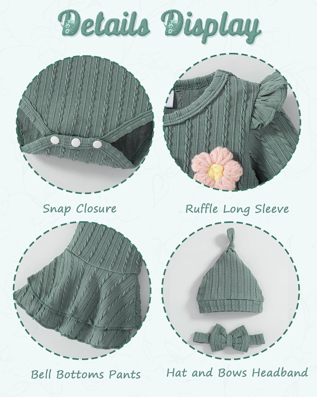 Vibebox Baby Girl Clothes Fall Winter Coming Home Outfits Preemie-12 Months image 5